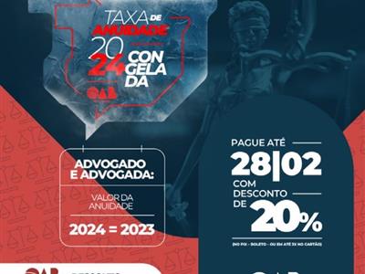 Foto da Notícia: OAB-MT começa a receber anuidade 2024 com descontos